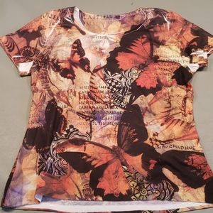 Katie's Kloset Womens butterfly shirt, PL